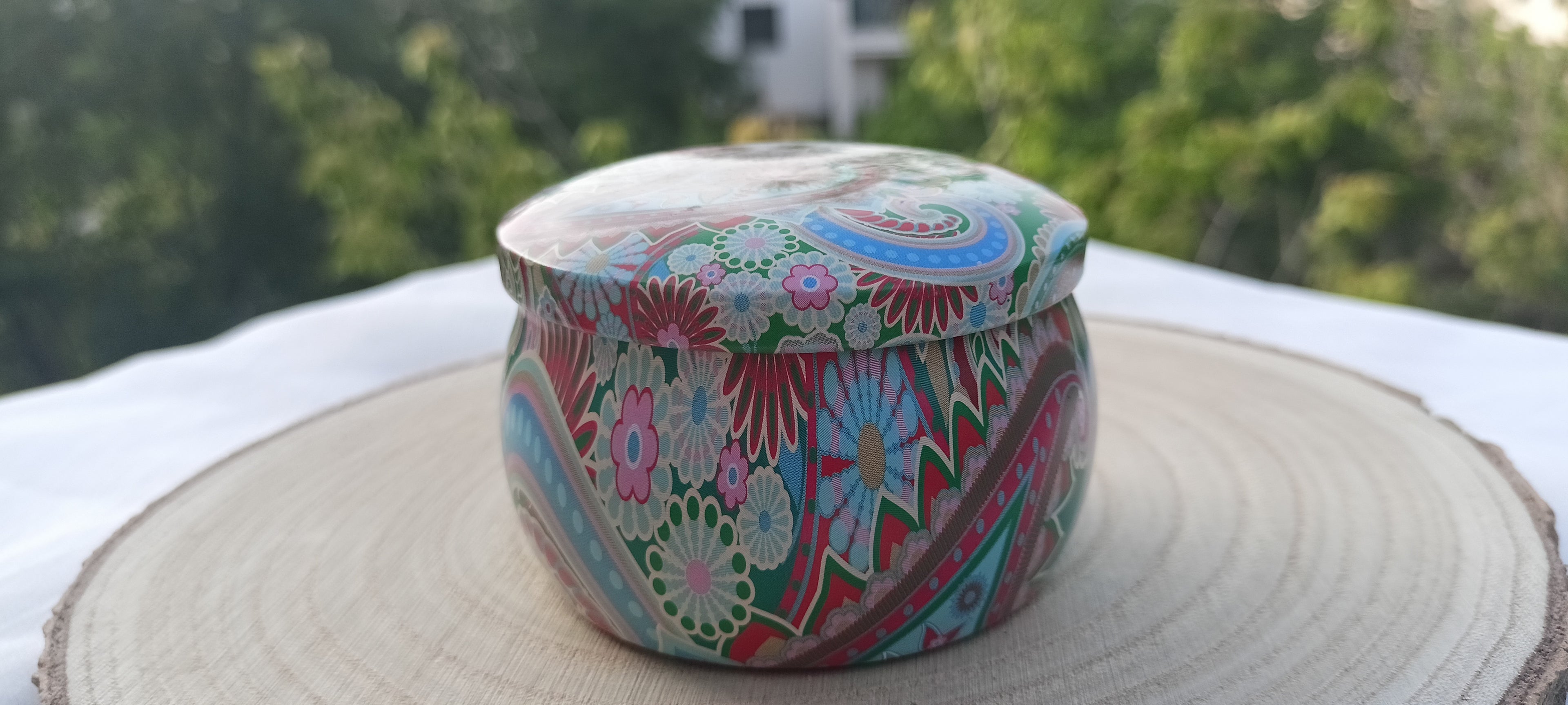 Mandala Floral vela artesanal lateral